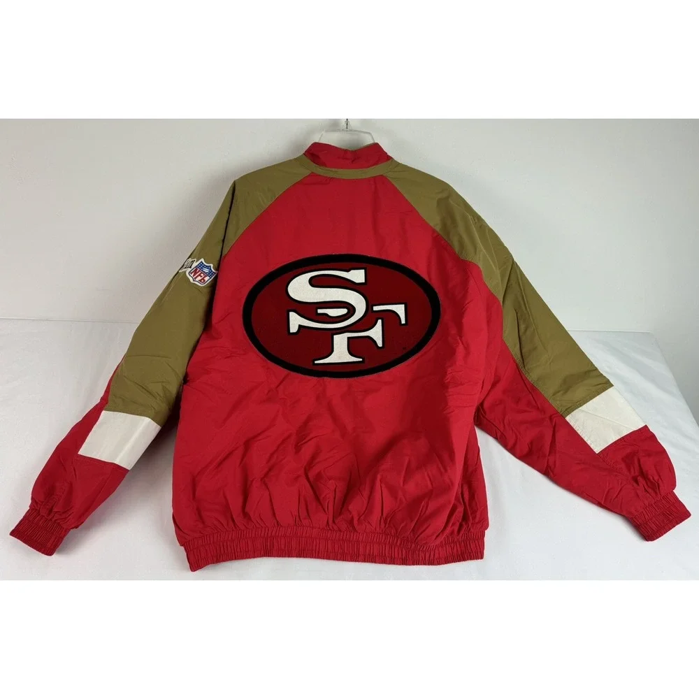 San Francisco 49ers Chalk Line Jacket Coat ~ Adult XL ~ Red NFL Football Vtg